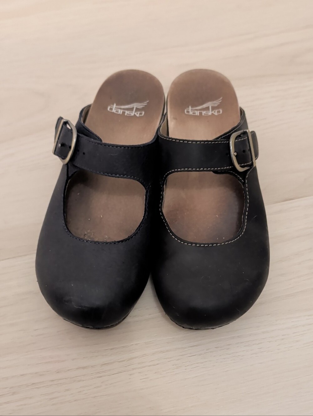 Dansko Black Mary Jane Clogs with Buckle